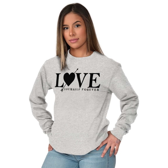 Love Yourself Self Care Inspirational Women's Long Sleeve T Shirt Brisco Brands L