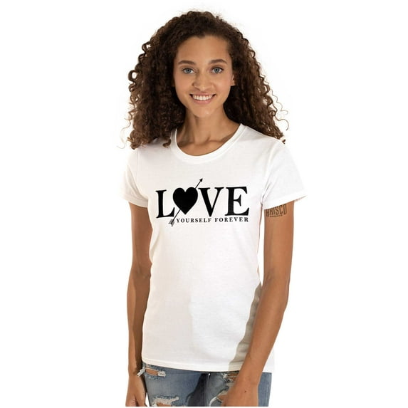 Love Yourself Self Care Inspirational Womens Fitted Plus Size Graphic Tee Brisco Brands 2X