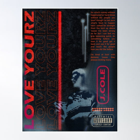 Love Yourz By Jcole Poster Wall Art, Modern Wall Decor, 8x12 UNFRAMED