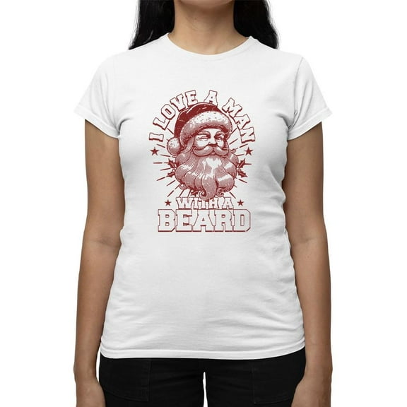 Love a Man with a Beard Santa Xmas Tee
