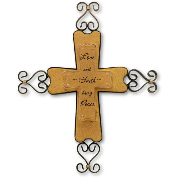 Pavilion Gift Company - Love and Faith - 9" Wall Hanging Cross