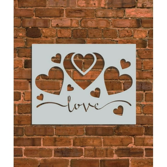 Love and Hearts Stencil