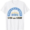 thumbnail image 1 of Love and Light Rainbow Hanukkah Shirt Jewish Chanukah T-ShirtMen and women, Black T-shirt, size: Extra large S-4XL, 1 of 4
