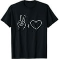 thumbnail image 1 of Love and Peace Minimalist Graphics T-Shirt, 1 of 4
