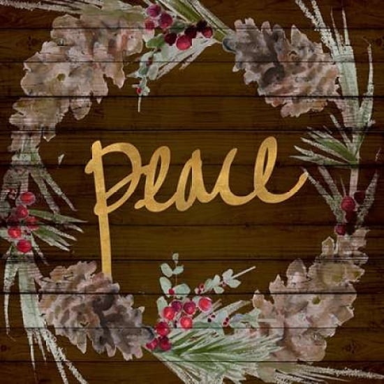 Love and Peace Wreath I Canvas Art - Lanie Loreth (24 x 24)