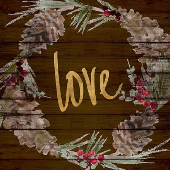 Love and Peace Wreath II Canvas Art - Lanie Loreth (24 x 24)