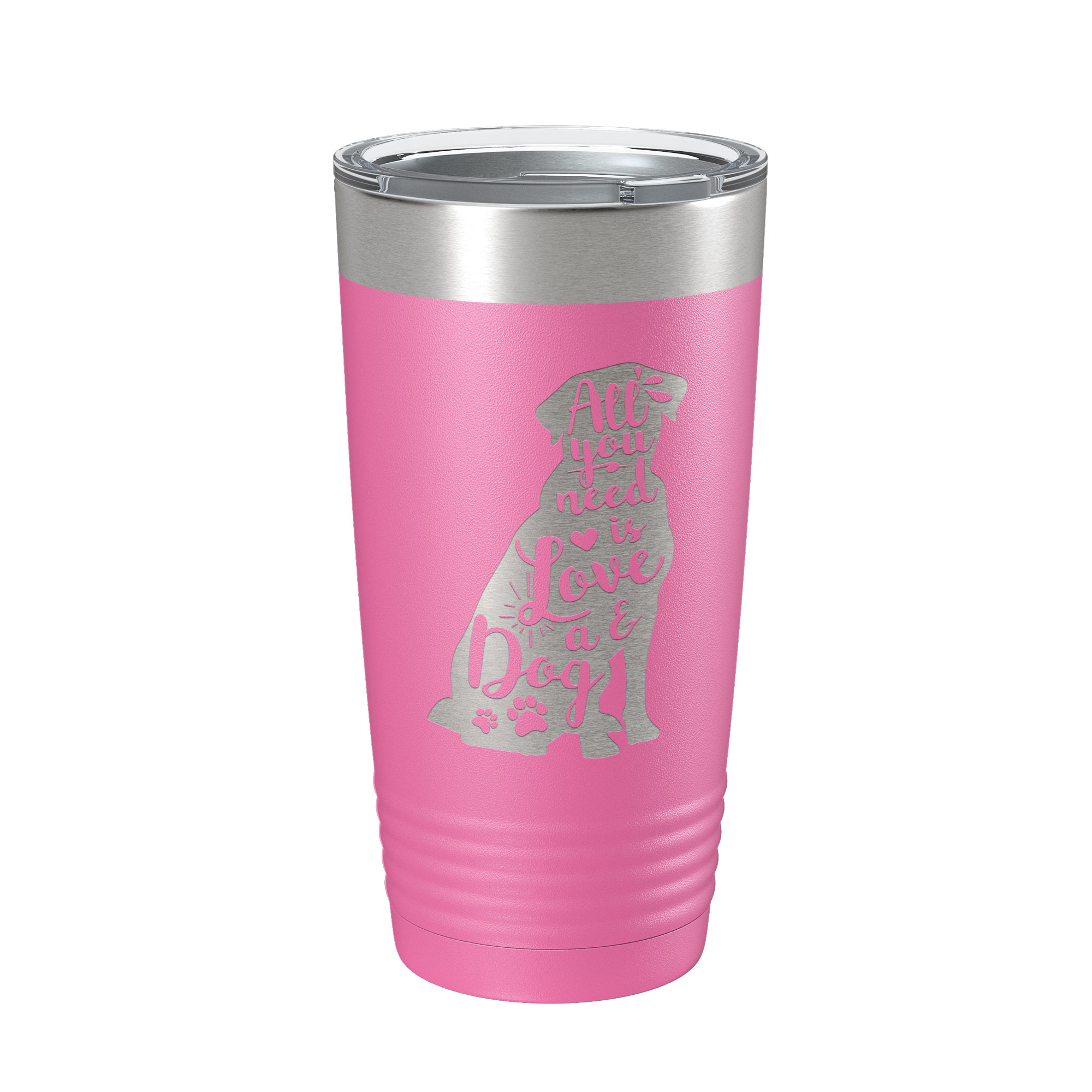 Love and a Dog Tumbler Dog Lover Travel Mug All You Need is Love Insulated  Laser Engraved Coffee Cup Pet Owner Gift 20 oz Pink - Walmart.com