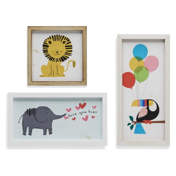 Love at the Zoo Set of 3 Framed Wall Art by Drew Barrymore Flower Kids