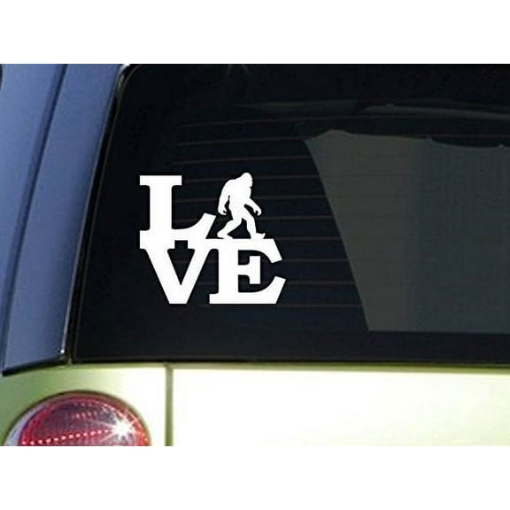 Love bigfoot 6" sticker decal *F071* sasquatch squatchy yetti snowman skunkape