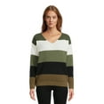 thumbnail image 1 of Love by Design Women's Juniors O-Ring Striped Pullover Sweater, Midweight, 1 of 6