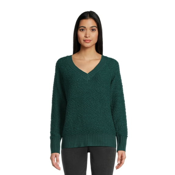 Love by Design Women's Juniors Popcorn Knit Pullover Sweater, Midweight, Sizes S-XL