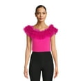 thumbnail image 1 of Love by Design Women's Juniors Powder Puff Tulle Ruffle Bodysuit, 1 of 6