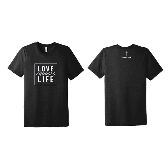 Love chooses Life Short Sleeve Tri-Blend Crew T-shirt