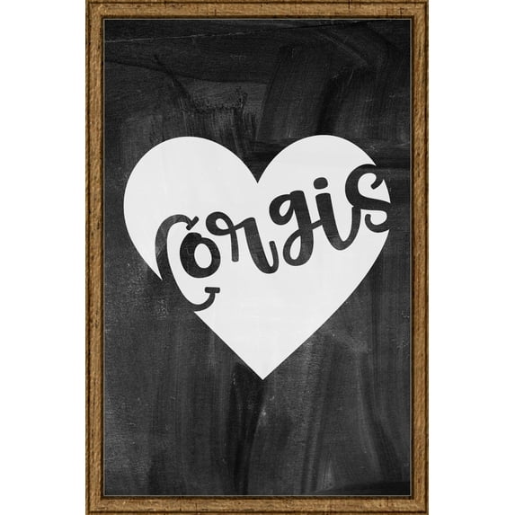Love corgis heart cursive dogs animals pet owner Tin Sign Chalk Board Wall Art Decor Funny Gift 12 x 18 Inch