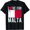 thumbnail image 1 of Love for Malta T-ShirtMen's and women's gift, black and white T-shirt, size: Extra large S-4XL, 1 of 4