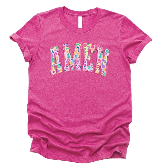 Love in Faith | Amen Short Sleeve | Heather Berry | Christian T-Shirts for Women | Faith Based Apparel |Christian Gifts