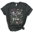 thumbnail image 1 of Love in Faith | Be Still Short Sleeve | Heather Charcoal | Christian T-Shirts for Women | Faith Based Apparel |Christian Gifts, 1 of 8
