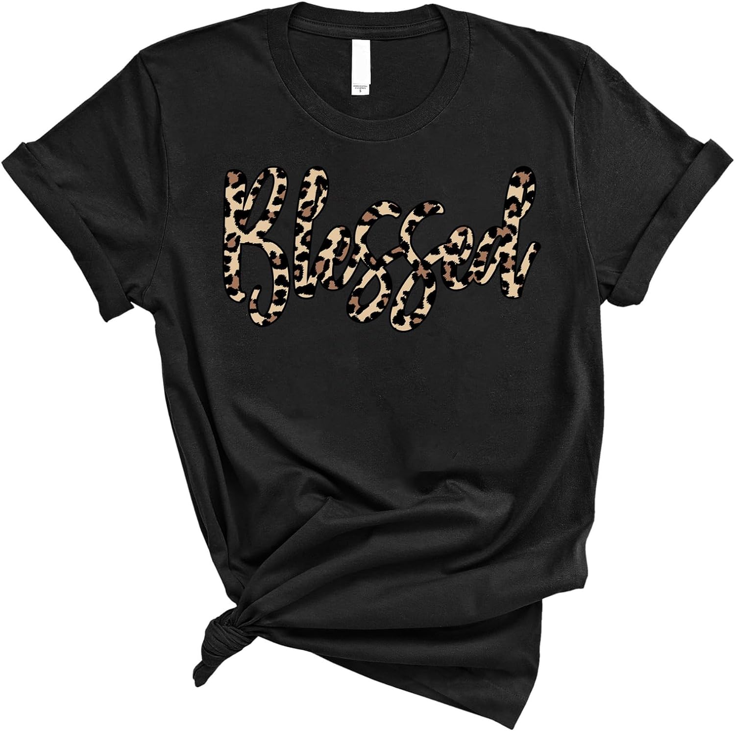 Love in Faith | Blessed Leopard | Graphic Print Christian Shirts ...