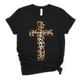 thumbnail image 1 of Love in Faith | Faith Cross Short Sleeve | Black Leopard | Christian T-Shirts for Women | Faith Based Apparel |Christian Gifts, 1 of 7