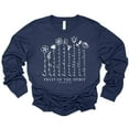 thumbnail image 1 of Love in Faith | Fruit of The Spirit Long Sleeve | Heather Navy | Christian T-Shirts for Women | Faith Based Apparel |Christian Gifts, 1 of 8