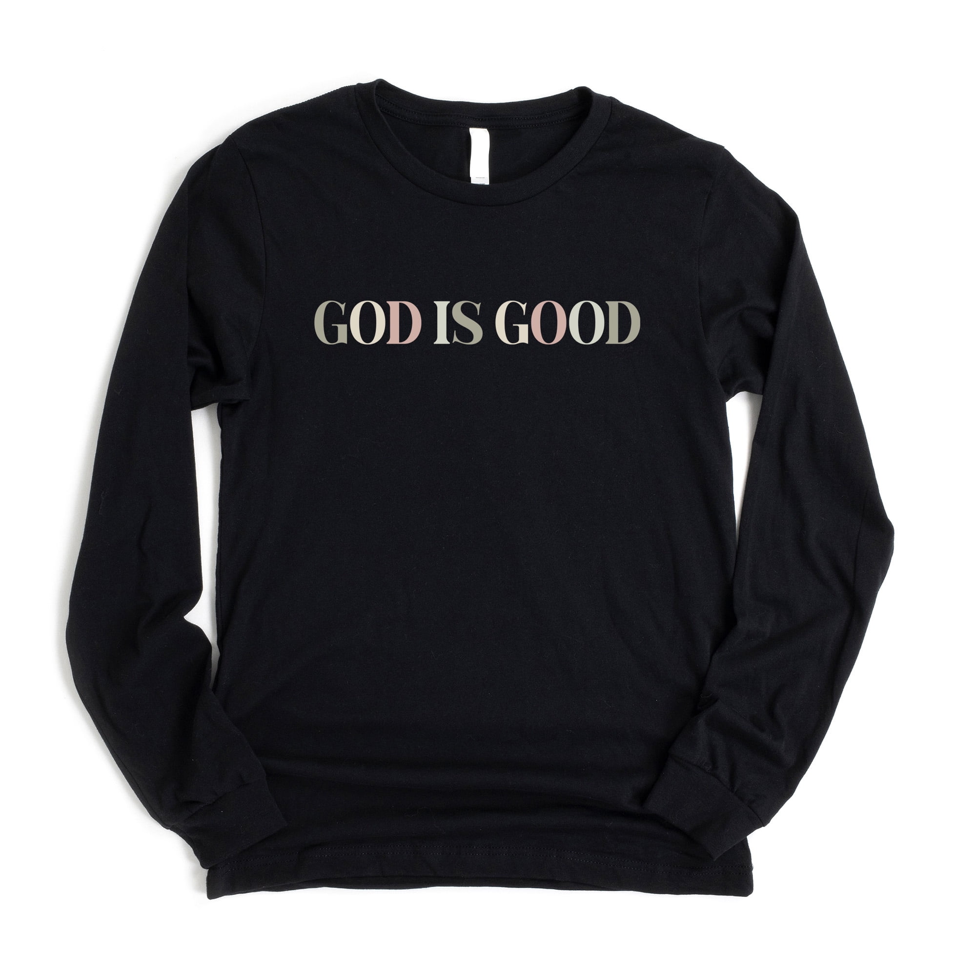 Love in Faith God is Good Long Sleeve Black Christian TShirts