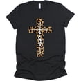thumbnail image 1 of Love in Faith | Leopard Faith Cross Short Sleeve | Christian T-Shirts for Women | Faith-Based Apparel | Christian Gifts, 1 of 4