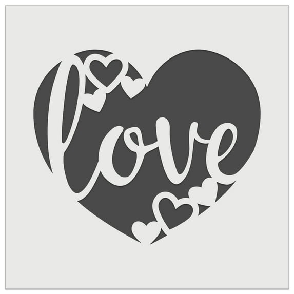Love in Heart Wedding Anniversary Valentine's Day DIY Cookie Wall Craft Stencil - 3.5 Inch
