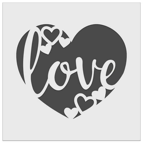 Love in Heart Wedding Anniversary Valentine's Day DIY Cookie Wall Craft Stencil - 5.5 Inch