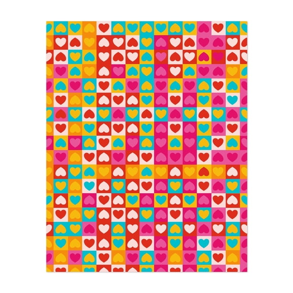 Love in Patterns - India Digital Art Pattern Geometric Pop Art Modern Art Abstract Unframed Wall Art Print 24 x 30 inches