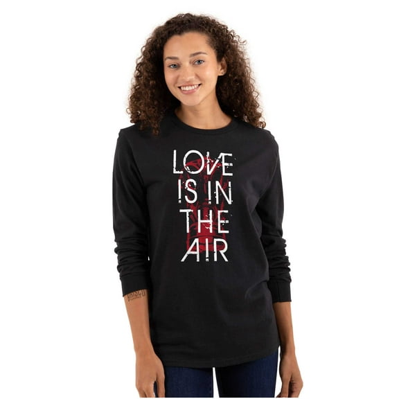 Love in the Air Anti Valentines Day Women Plus Size Long Sleeve Graphic Tee Brisco Brands 2X