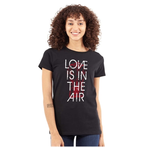 Love in the Air Anti Valentines Day Womens Fitted Plus Size Graphic Tee Brisco Brands 2X