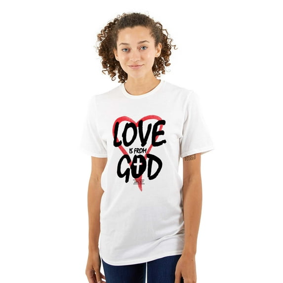 Love is From God Heart Christian Women's Plus Size Graphic Tee Brisco Brands 3X