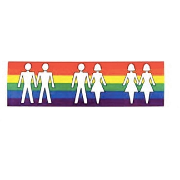 Love is Love - 3x9 Rainbow Couples - Ally Gay & Lesbian Support Sticker Decal