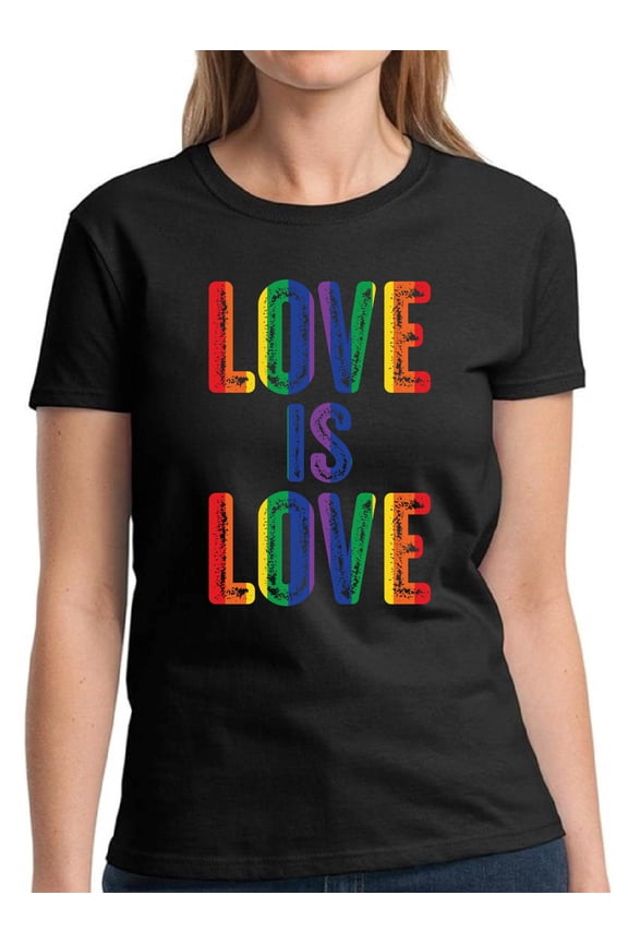 Love is Love Color T-Shirt for Women - S M L XL 2XL 3XL Graphic Tee Pride Support Shirt Gift