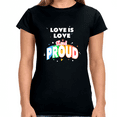 thumbnail image 1 of Love is Love Gay Pride Month Transgender Rainbow Lesbian Shirts for Women, 1 of 8