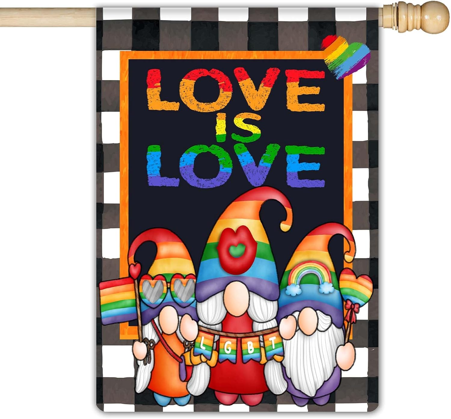 Love is Love Gnomes Pride Garden Flag Double Sided Gay Pride Lesbian ...