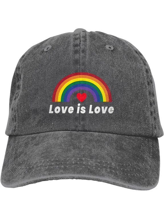 Love is Love Rainbow Hat LGBT Baseball Cap Adjustable Cotton Vintage Pride Hat Gay Lesbian Caps