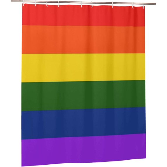 Love is Love Rainbow LGBT Gay Shower Curtain with Hooks Washable Bathroom Accessories Bathtub Decor Heavy Duty Bath Curtains 72 X 72inch