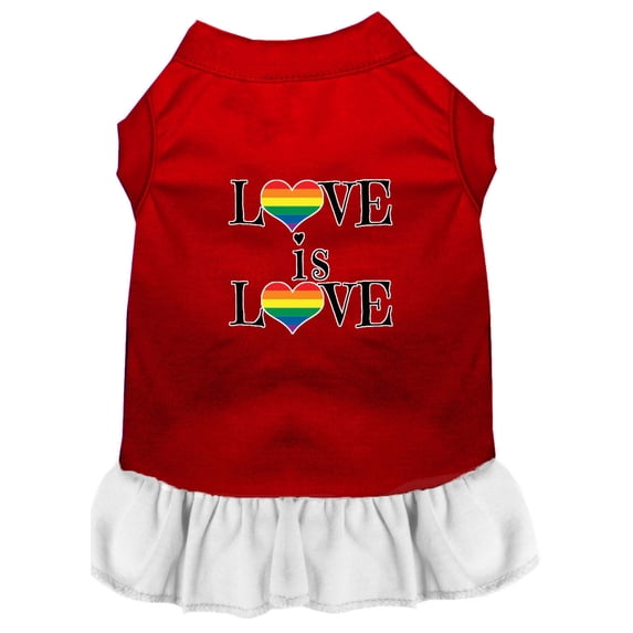 Pet, Dog Cat Dress Screen Printed, "Love Is Love"