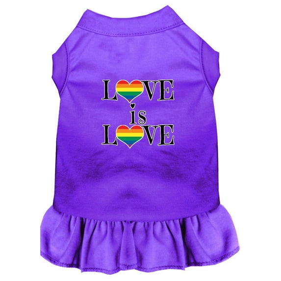 Pet, Dog Cat Dress Screen Printed, "Love Is Love"