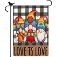 thumbnail image 1 of Love is Love Three Gnomes Pride Garden Flag Double Sided Gay Pride Lesbian LGBT Pride Small Yard Flag Outdoor Decoration 12.5 x 18 Inch, 1 of 6