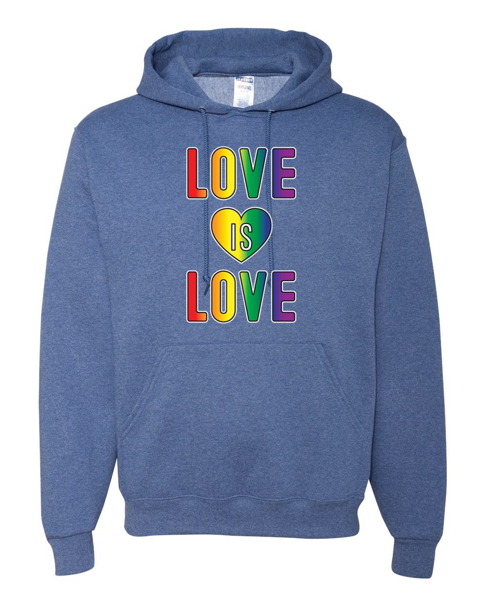 Love is Love rainbow heart LBTQ Pride Mens LGBT Pride Hooded Sweatshirt Graphic Hoodie Vintage Heather Red Large