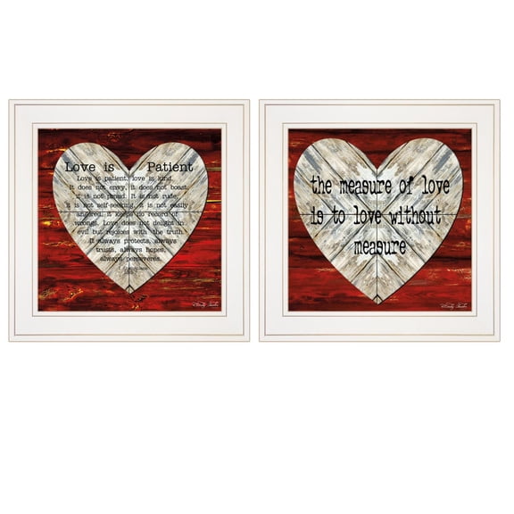 TrendyDecor4U Love Is Patient Measure 2-Piece Vignette Wall Art V461-226G