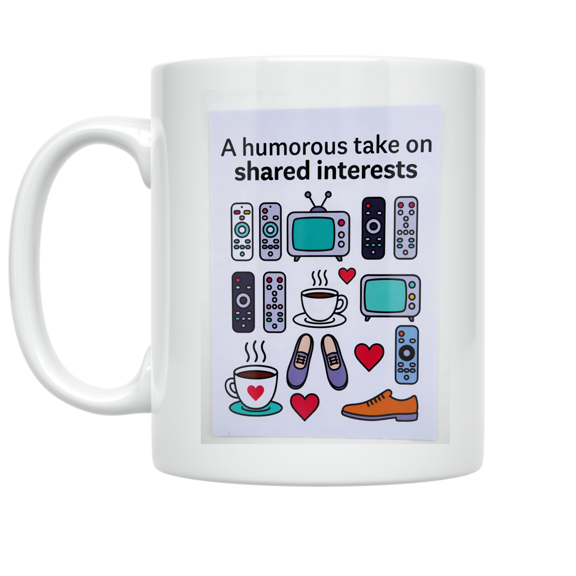 Love is Sharing the Remote - Couples Humor - 11 oz Ceramic Coffee Mug
