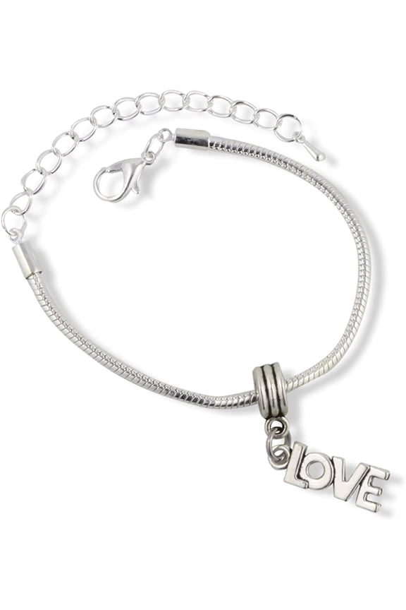 Love (just letters) Snake Chain Charm Bracelet
