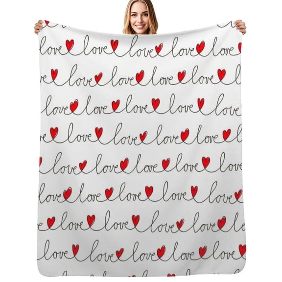 Love letter heart pattern Flannel Blanket Warm Soft Bedding Throws Winter Camping Chair Sofa Bed