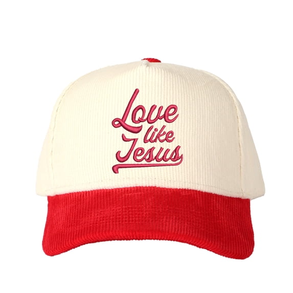 Love like Jesus Letter Embroidered Color Block Trucker Hat Unisex Adjustable Cotton Breathable Fashion Cap for Travel Daily Wear