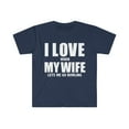 thumbnail image 1 of Love my wife she lets me go bowling whipped bowler Unisex T-shirt S-3XL, 1 of 2