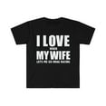 thumbnail image 1 of Love my wife when she lets me go drag racing whipped Unisex T-shirt S-3XL, 1 of 2