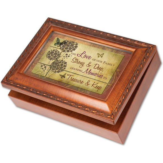 Love of Our Family Cottage Garden Rich Woodgrain Finish with Rope Trim Jewelr...
